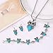 Paxuan Womens Vintage Owl Turquoise Jewelry Sets Retro Silver Turquoise Owl Pendant Necklace Drop Earrings Link Bracelet Set (Turquoise)