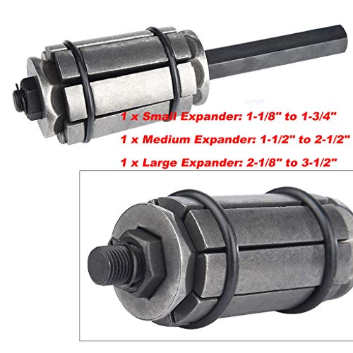 Ljnuanrg Tail Pipe Expander,3-Piece Exhaust Muffler Spreader Tool for Exhaust System Repair and Installation (1-1/8"-3-1/2") (Black)