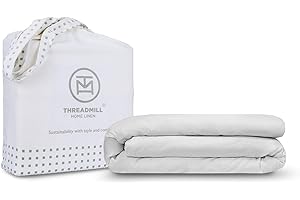 Threadmill Light Grey Cotton Duvet Cover Queen Size, Breathable Comforter Cover, Soft 1-Piece Cotton Queen Duvet Cover Hotel 