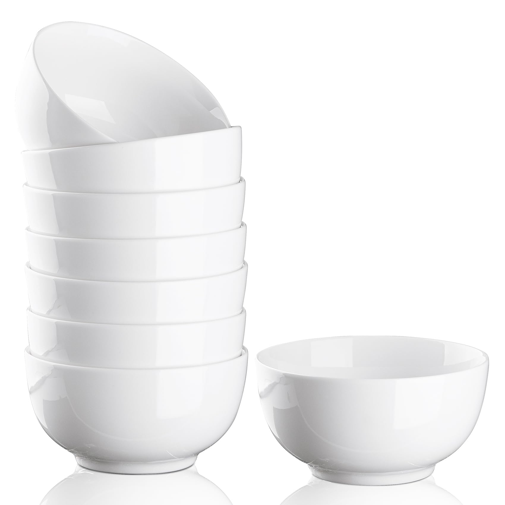 Photo 1 of 8PACK Salad Bowls Set, 10 Ounce Serving Bowls for Kitchen, Ceramics Bowl Sets for Salad Soup Pasta Popcorn Fruits, Mixing Bowls, Dishwasher & Microwave Safe, White