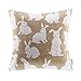 Ashler Linen Easter Pillow Covers 18x18, Spring Rabbit Set of 4 Easter Throw Pillow Cover, Bunny Decorations Holiday Cushion Pillow Case Decorative for Home Decor, Beige and White