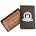 Mr Rugged Pocket Beard Comb - Wide and Fine Teeth Sides - Pear Wood Comb - Wooden Handmade Brushes Beard Oils & Balms To Promote Softer & Thicker Growth - Better for Beards Than Metal or Plastic