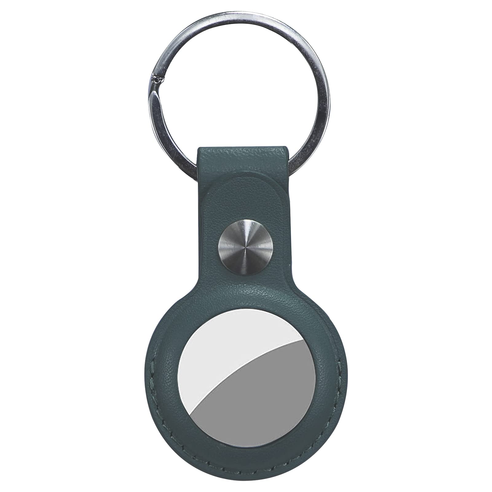 Case for AirTag Genuine Leather, Protective Cover with Keychain Ring, Anti-Scratch - Teal