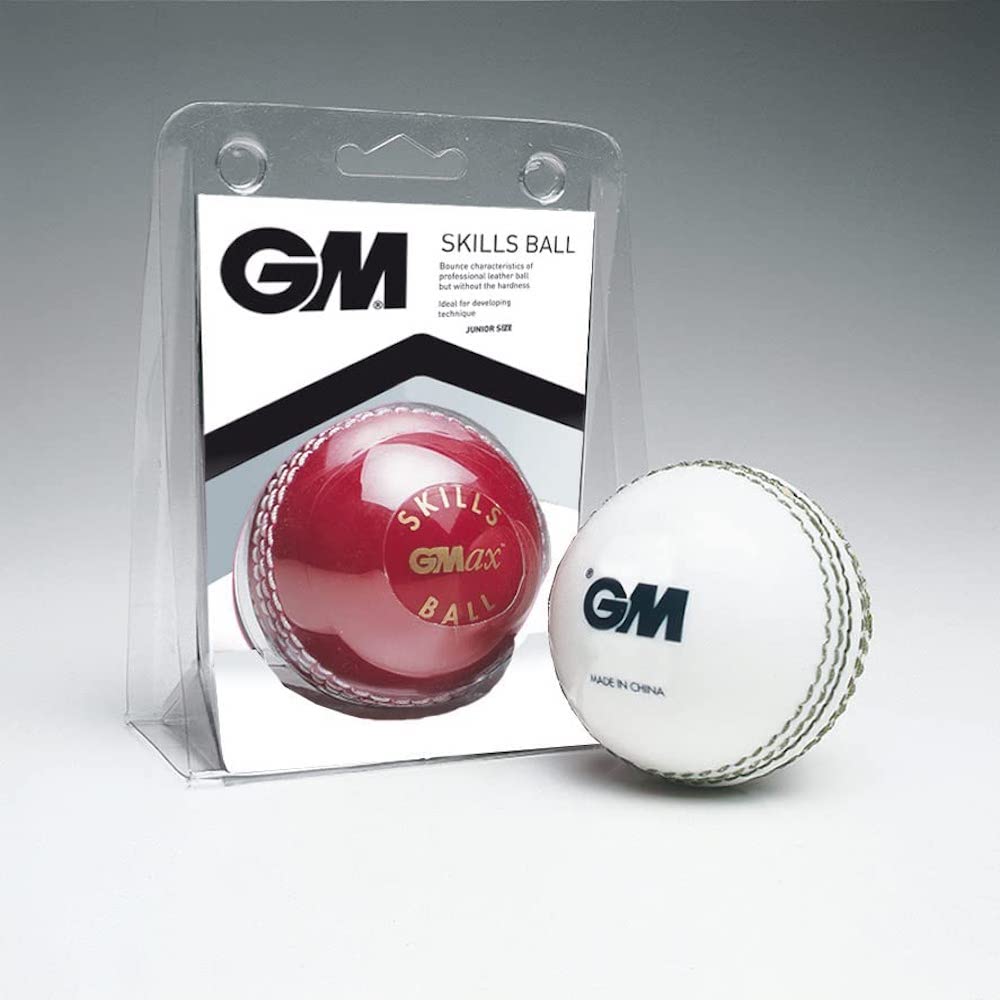 Gunn & Moore GM | Ben Stokes BS55 Cricket Skills Ball | Bounce Similar to Leather Ball | Tough PVC Outer | Durable Stitched Seam | Red & White | Quantity 1