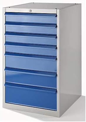 Quipo Armoire A Outils L X P 600 X 600 Mm Hauteur 1000 Mm 7 Tiroirs Gris Clair