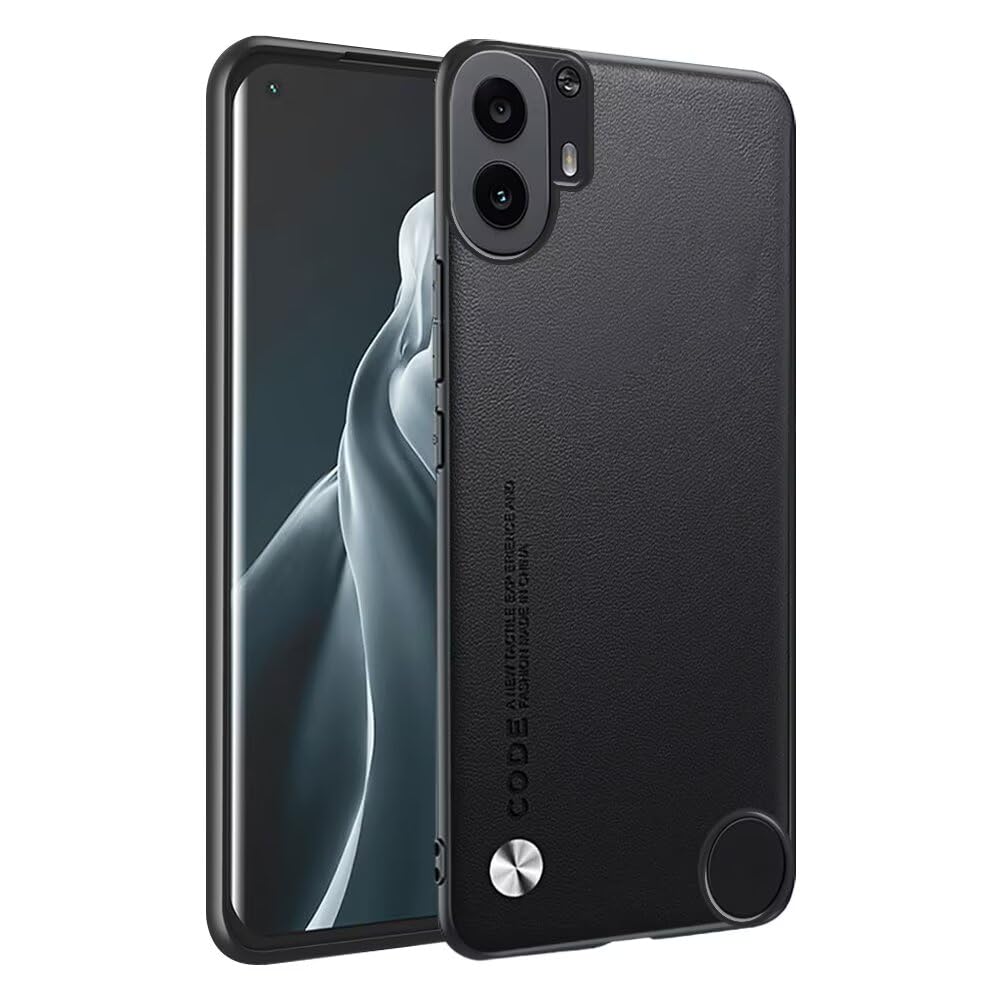 HAFFAN Phone Case Protective Cover Designed for CMF Phone 1 (6.67" inches), Imitation Leather Style - Black