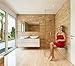 Kenley Folding Shower Seat Wooden Wall Mounted Bench Bathroom Stool - Teak Wood/Aluminum
