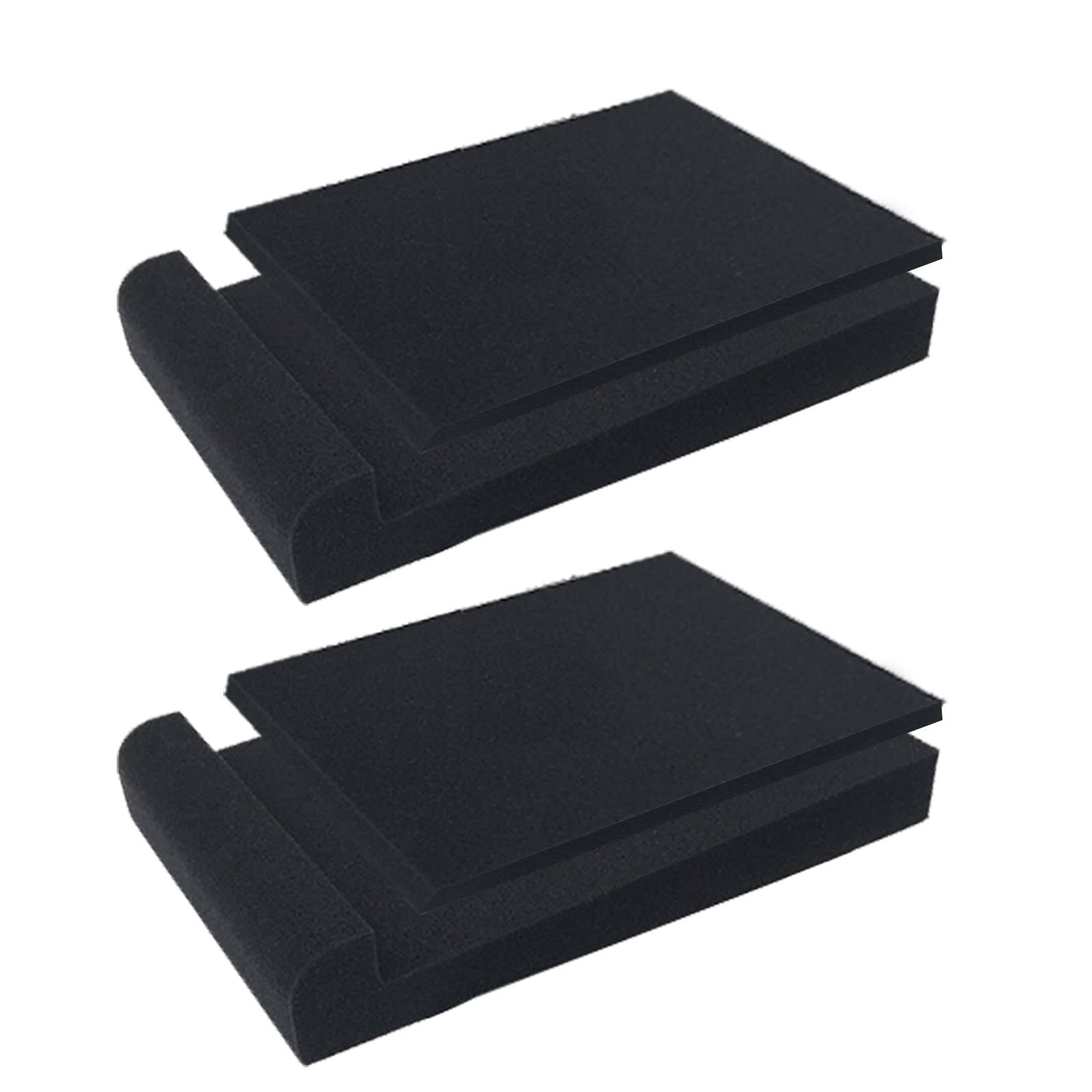 Ytesky 2 Pack Speaker Isolation Pad High Density Studio Monitor Foam 28x19x4cm Acoustic Mat for Most Speakers Stands Speaker Base (Black)