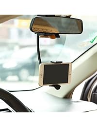 Espejo retrovisor Soporte para automóvil Soporte para teléfono Base para iPhone X XS Max XR, 6 7 8 Plus - Samsung Galaxy S10 S6 S7 S8 S9 S9 Plus, Nota 8 9 - Google Pixel 2 3 XL - LG G6 G7 ThinQ V35 V40 Q7 - Todos los teléfonos inteligentes