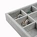 Bocar Grey Velvet 30 Compartment Jewelry Display Showcase Organizer Holder for Necklace Bracelet Ring Earring (GP-30G)