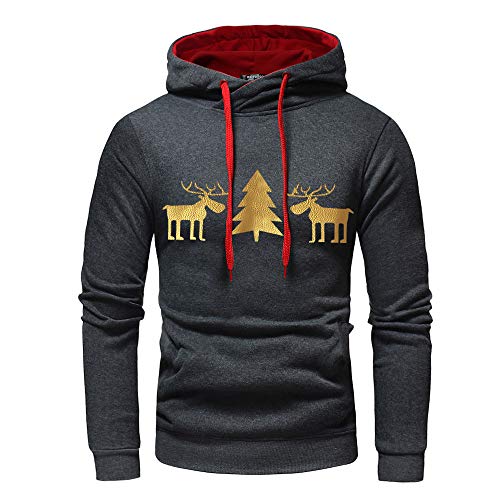 GREFER Men Autumn Winter Pullover Top Printed Christmas Sweatshirt Outwear T Shirt