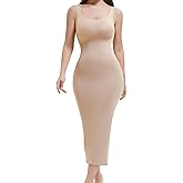 LIRASDIS Shapewear Full Slip for Under Dresses, Tummy Control Slip Dress for Women, Square Neck Long Slimming Dress