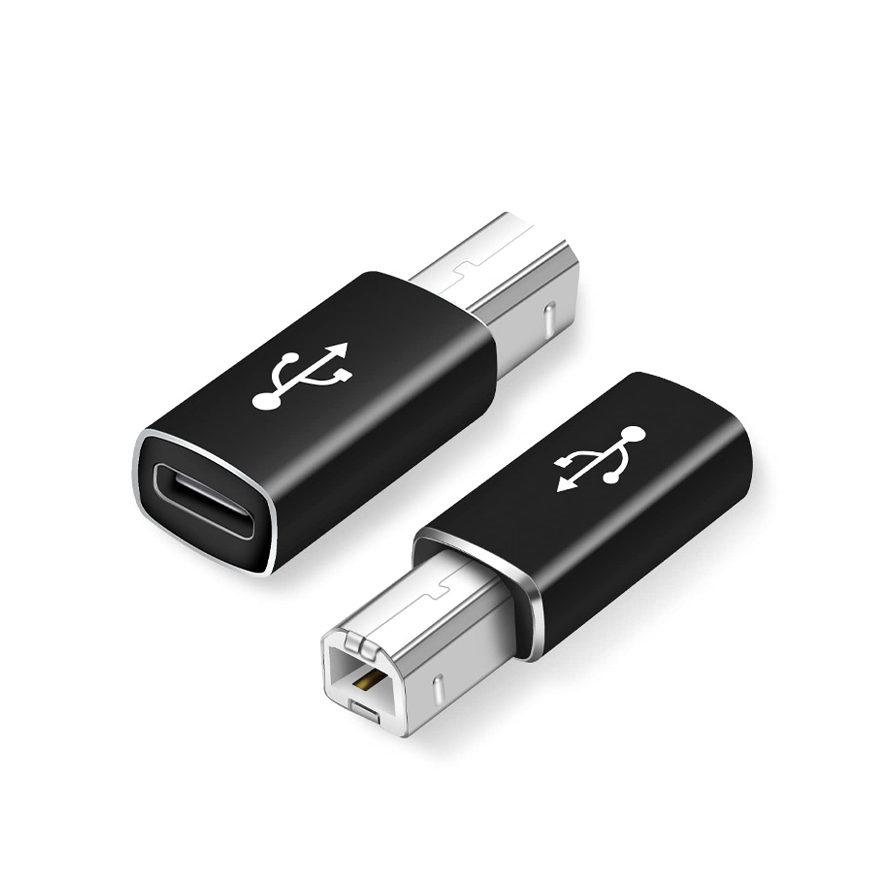 Photo 1 of EBEETECH 2pcs USB C to Printer Adapters, USB C to USB B Adapters Compatible with DIMI, Google Chromebook Pixel, Electric Piano, HP Canon Printers, Synthesizer and More Type-C DevicesLaptops(Black)
