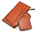 Pidengbao Women's Long Solid Zipper Hasp Clutch Wallet Dark Coffee