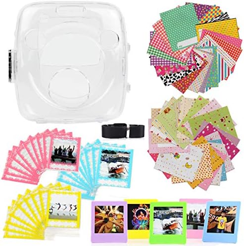 Ngaantyun 7 in 1 Bundle Kit Accessories for Fujifilm Instax Square SQ10 Camera - Pack of Transparent Protective Case, Strap, Sticker Boarder, Desktop Frame, Wall hanging frame, Wooden Clips