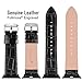2 Colors Compatible Apple Watch Bands 38mm, Fullmosa Bamboo Calf Leather Compatible iWatch Band/Strap with Stainless Steel Clasp Compatible Apple Watch Series 1 2 3,Black