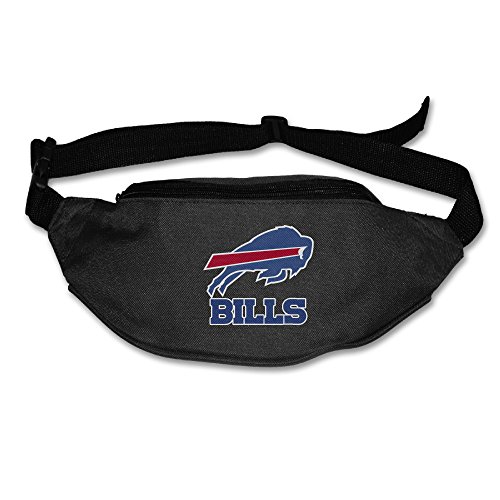AUSIN Adult Buffalo Sport Logo Bills Traveling Waist Travel Pocket Black