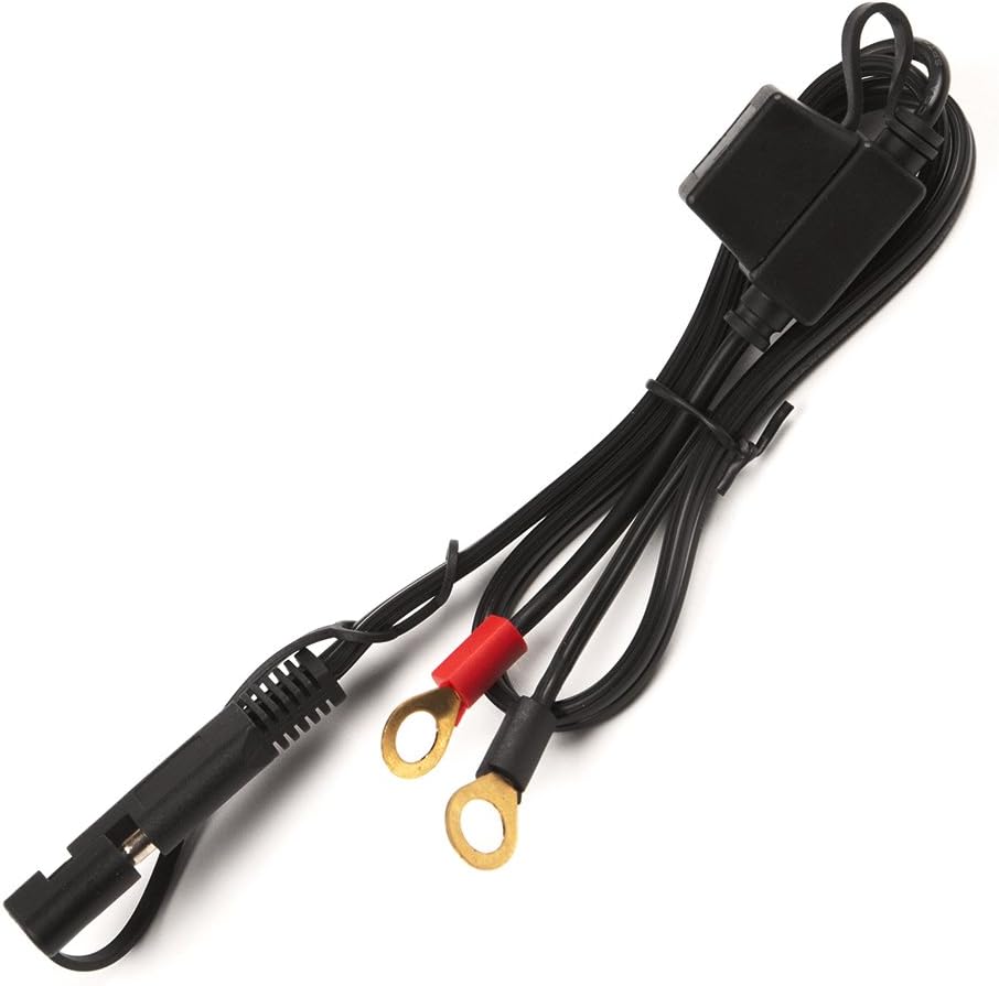 KeyLine Chargers KC-fused-ring Terminal Connector with Black Universal SAE 2-Pin Quick Disconnect Plug