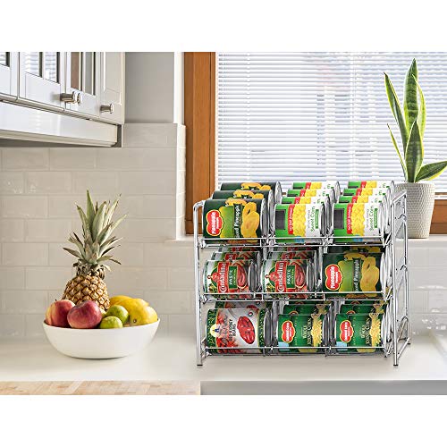 Stackable Can Rack Organizer 3 Tier Can Storage Dispenser Holds up to