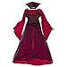 Girls Vampire Costume Outfit, Gothic Princess Robe/Victorian Queen Fancy Dress Up, Bloodsucker Velour Gown for Halloween Party