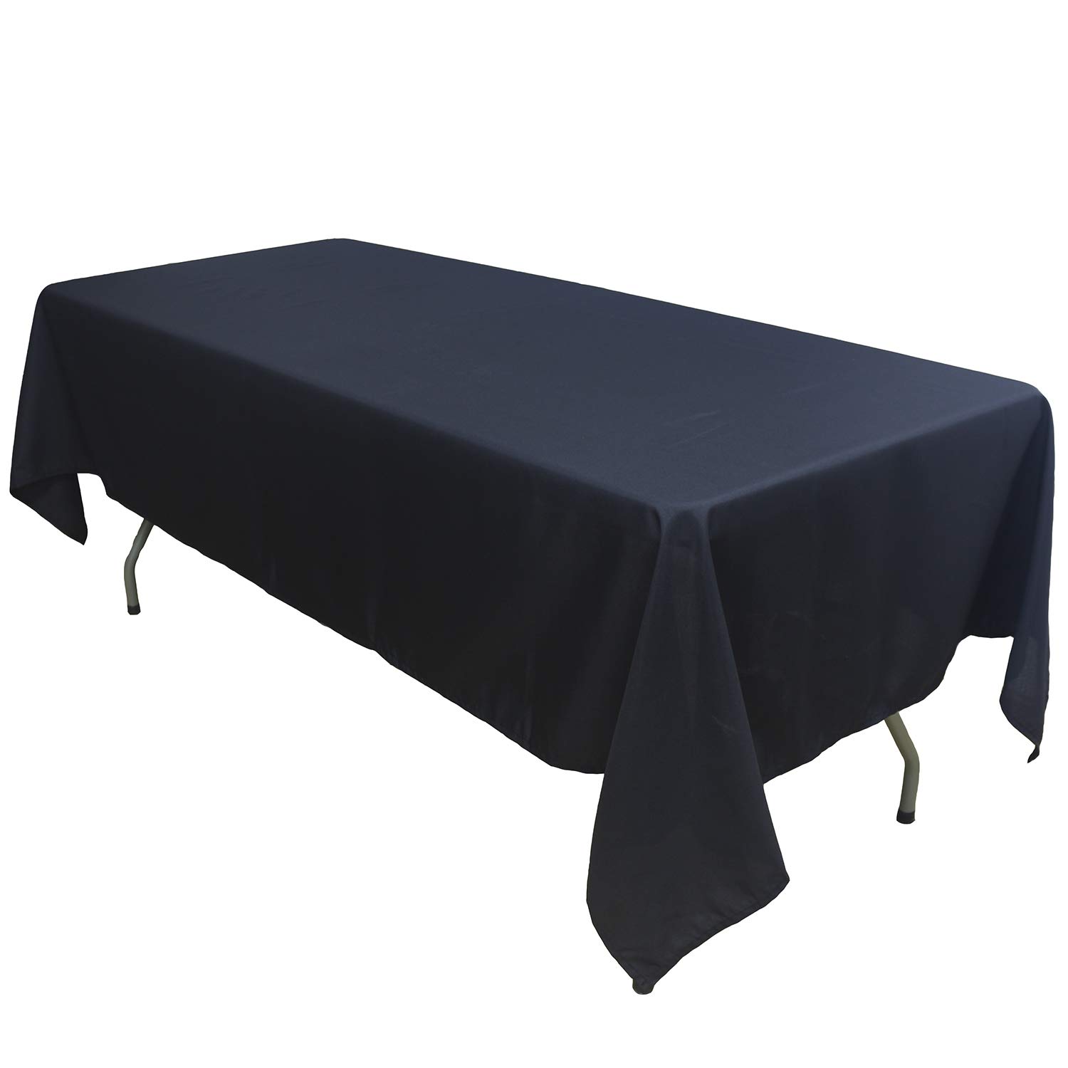KaitatsuSen Oblong Rectangular Polyester Fabric Tablecloth, Black, 150x300 cm