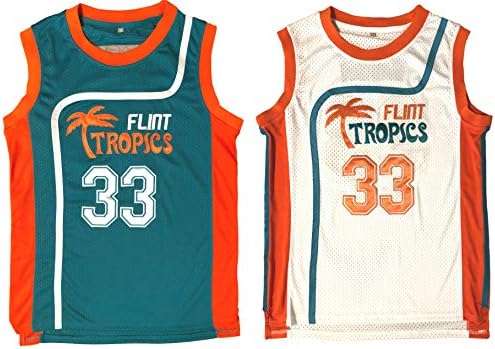 Jackie Moon #33 Flint Tropics Semi Pro Movie Retro Throwback Basketball Jersey Embroidery S-XXL