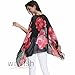 Womens Floral Printed Bohemian Chiffon Blouse Caftan Poncho Tunic Cover up Batwing Loose Tops