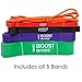 Pull Up Assist Bands - Set of 5 Pull-Up Exercise Bands - #1 Orange, 2 Red, 3 Black, 4 Purple, 5 Green – Provides 5 – 300lbs Resistance/Assistance