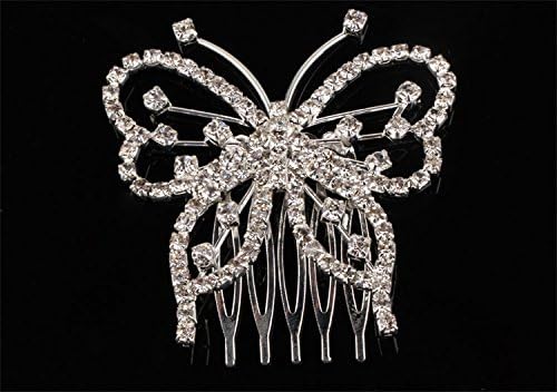 Women Butterfly Crystal Rhinestones Inlaid Hair Clip Headwear-0030