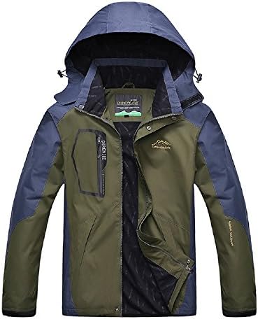 Loofede Men's Outdoor Waterproof Fleece Snowboarding Jacket Mountain Windproof Rain Jacket
