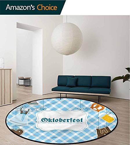 RUGSMAT Oktoberfest Computer Chair Floor Mat,Dirndl Dress and Hat Non-Slip No-Shedding Kitchen Soft Floor Mat Round-63 - Thumbnail 6