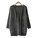 SAYM Women's Twist Pockets School Wear Sweater Loose Long Knit Cardigan