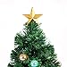 Goplus 4ft Artificial Christmas Tree Green Optical Fiber 130 Tips PVC with 41 Plastic Colorful Balls & Golden Star Solid Base Premium Decorations Full Tree (4 FT Fiber Optic)