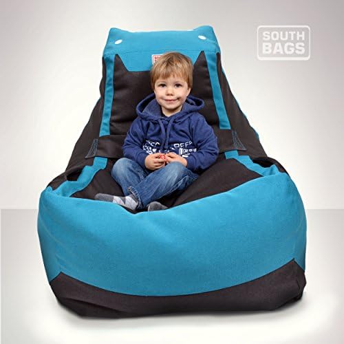 SouthBags Large 3,6-Foot Bean Bag Chair with 3 Covers for Adults and Children Contemporary Lounge BeanBag 37,4" х 43,3" х 29,5" Durable Upholstery Fabric with Headrest and Gadget Pockets Unfilled