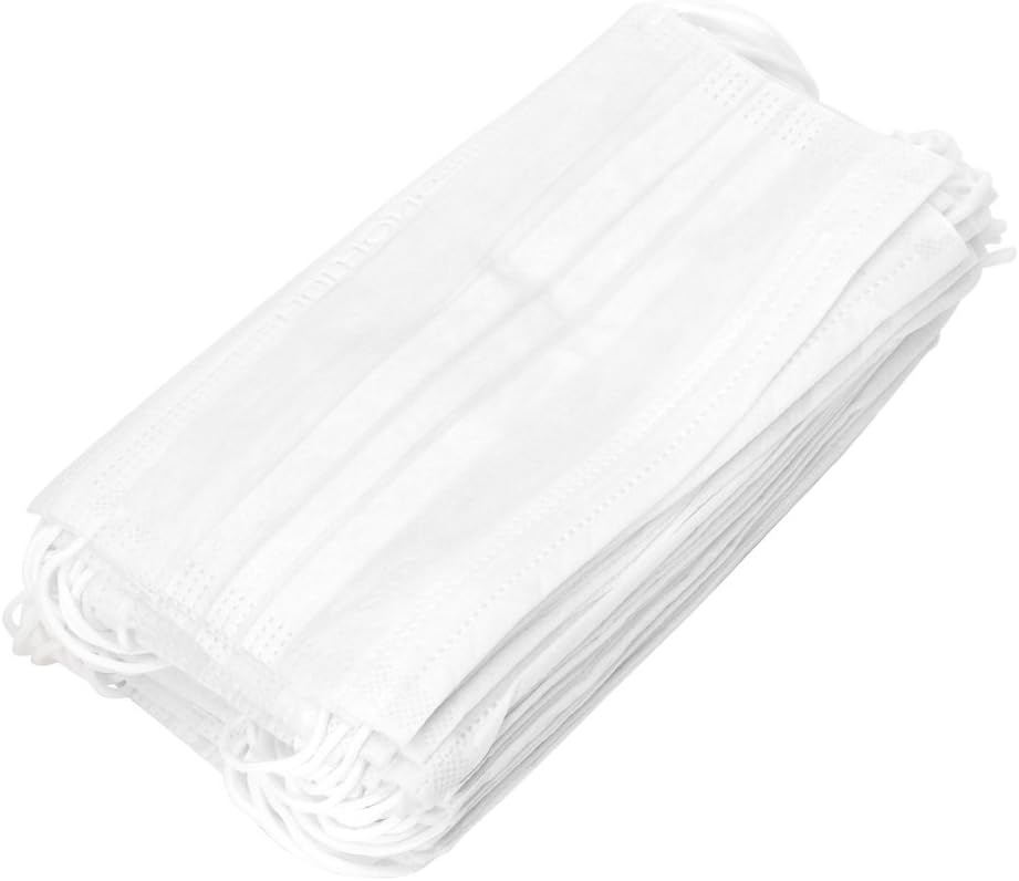Yinuiousory Pack of 50 Disposable Mouth Shield, 3-ly Earloop Non-Woven Dust-Proof Face Guard Protection