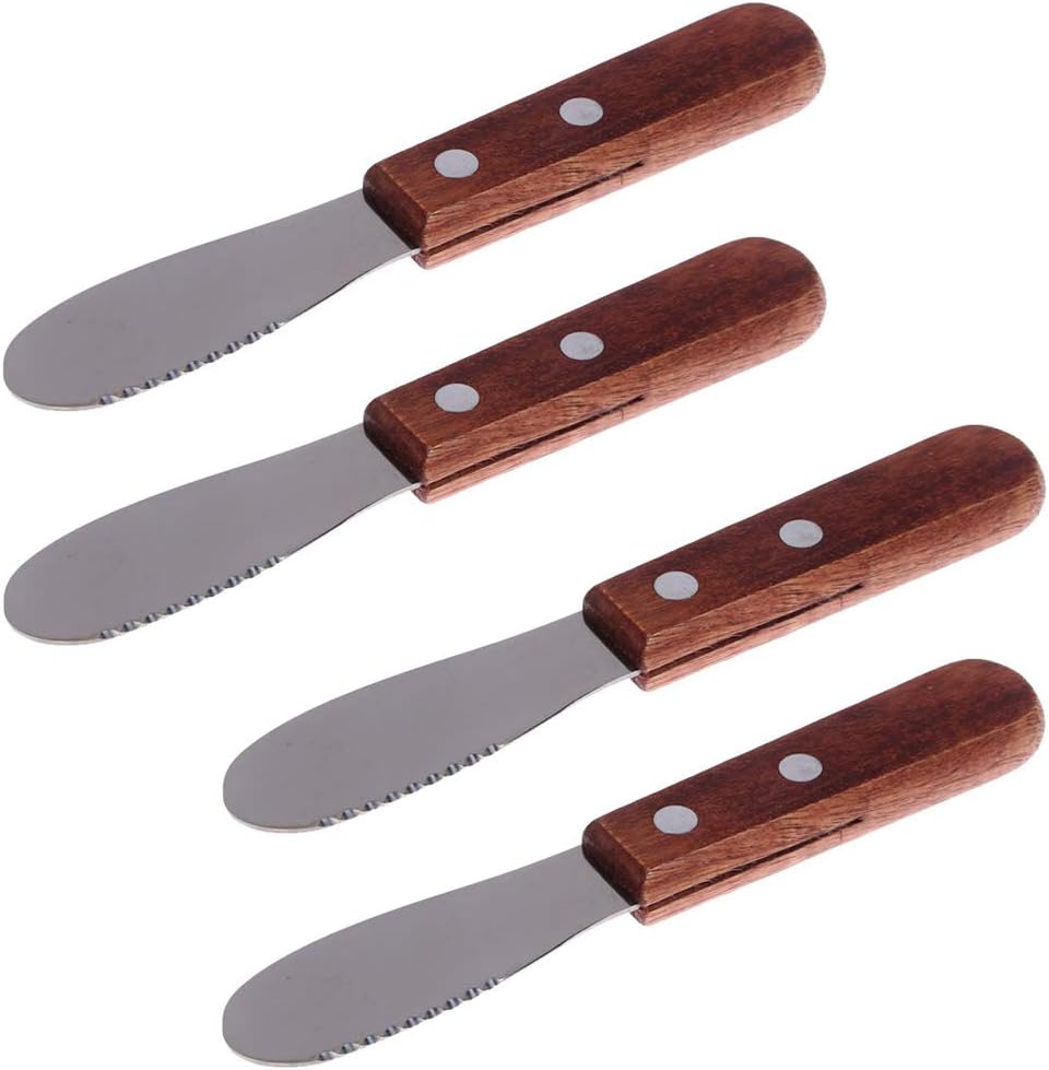 4 Pcs Stainless Steel Butter Spreader with Serrated Edges Cream/Cheese