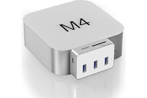 Mac mini M4 Dock - 6 in 1 USB-C Hub with 10Gbps USB-C, 3x5Gbps USB-A, SD/TF 3.0 Card Reader, Compact Aluminum Design | Perfec