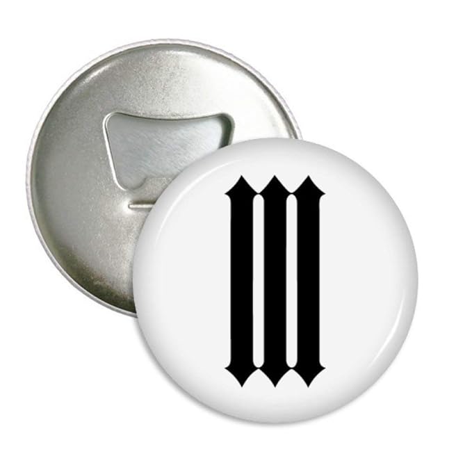 Números romanos tres en negro silueta redondo abridor de botellas ...