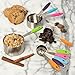 Measuring Cup and Measuring Spoon Set in Stainless Steel with Silicone Handles by Housely. Decorative Non-magnetic Metal For Dry Measurement Without A Spout. Measurements In Both US and Metric.