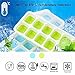 Ice Cube Trays Silicone,Ice Cube Mold Ice Tray Spill Resistant Lids 4 Pack and Flexible Reusable 14-Ice Trays Set with Lid Stackable BPA Free Dishwasher Safe Ice Cube Maker Storage Containers