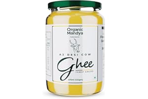 Organic Mandya – Clarified Butter | Grass Fed, Pasture Raised, Stress-Free Cattle, Lactose Free, Ethically Sourced | Fermented A2 Ghee (16 oz / 475 ml)