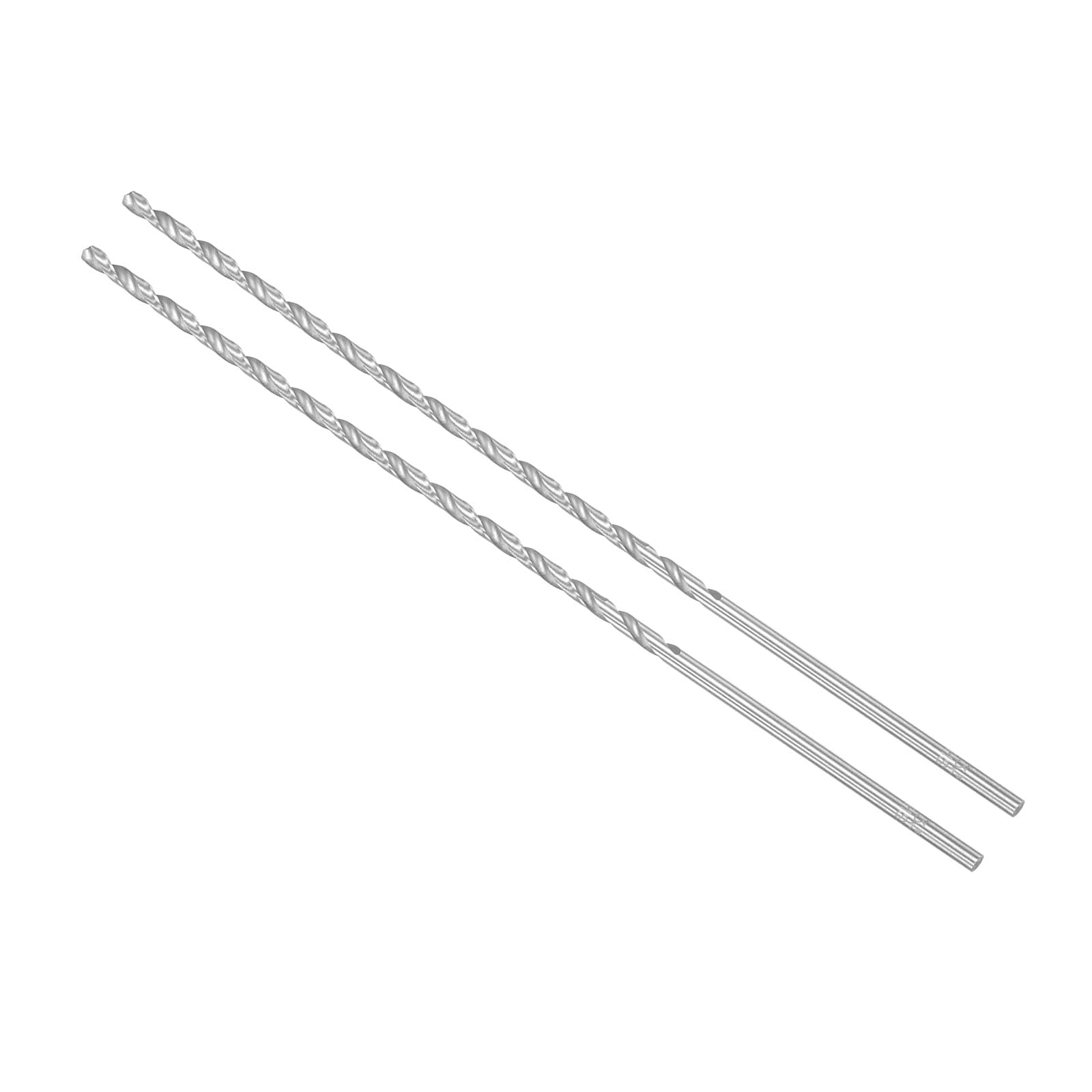 CoCud Extra Long High Speed Steel Twist Drill Bits, 3.5mm Diameter 300mm Length, Straight Twist Jobber Drill Bit - (Applications: for Metal Woodwork Plastic Aluminum), 2-Pieces