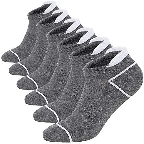 KONY 6 Pairs Women's Cotton Thick Cushioned Running Athletic Low Cut Ankle Tab Socks, Size 6-9