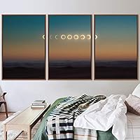 3 Piece Framed Canvas Wall Art Moon Canvas Prints Home Artwork Decoration for Living Room,Bedroom - 16