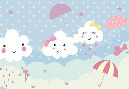 Amazon Com Laeacco 7x5ft Cute Clouds Background Cartoon Vinly