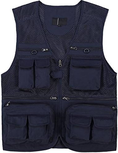 InMoo Men's Mesh Fishing Vest Multi Pockets Photography Outdoor Climbing Causual Tactical Vest-Multi Use Vest