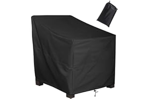 Patio Chair Covers Waterproof, ALSTER Outdoor Chair Covers(32" L x 37" W x 36" H), Durable and Waterproof Black Furniture Covers for Lounge Deep Seat, Rain Snow Dust Wind-Proof