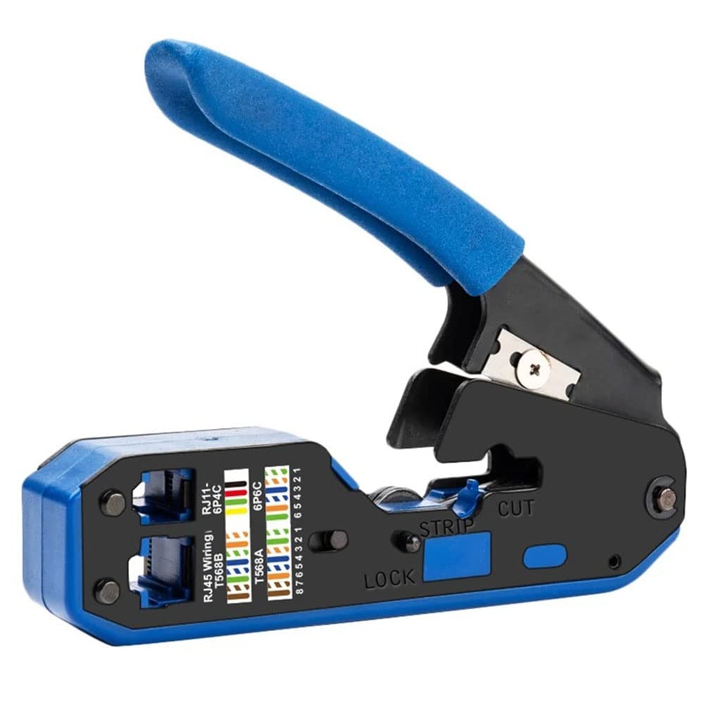Photo 1 of RJ45 Crimp Tool Kit, CAT5 CAT5e CAT6 Ethernet Crimper Modular Data Cable Stripper Cutter for Standard RJ11/RJ12 and RJ45 Connectors (Crimper Only)