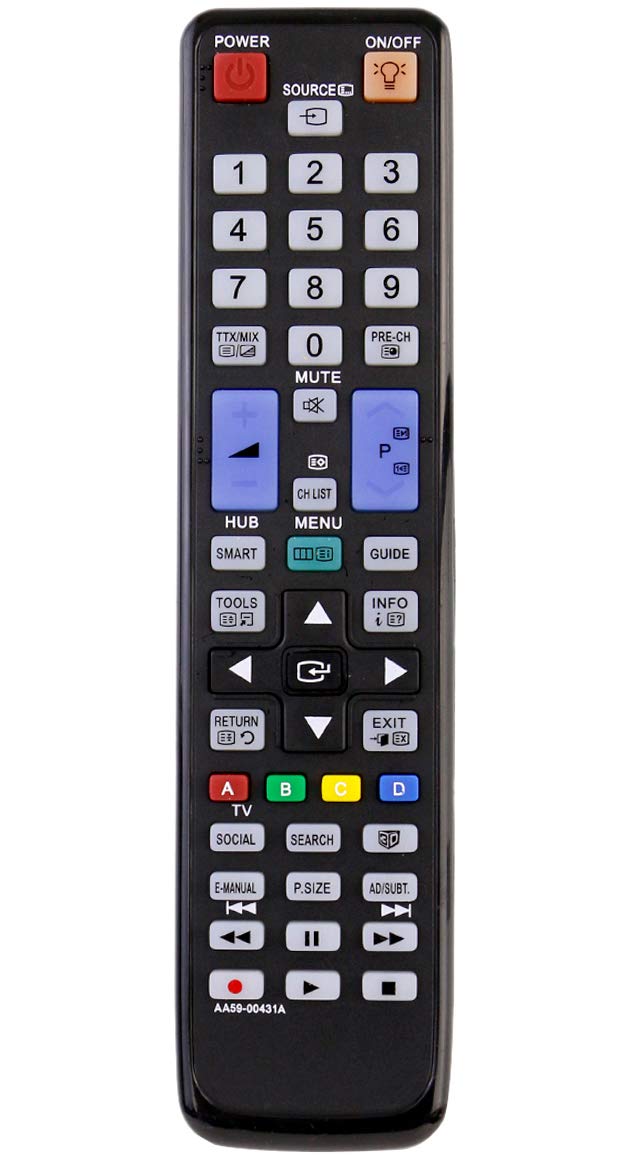 VINABTY AA59-00431A Replace Remote for Samsung TV AA59-00432A UA55D8000YMXRD UA55D8000YMXXY UA55D7000LMXXY UE32D6530WK PS59D8000FMXXY UN40D6300SFXZA UE37D6510WK UE46D6530 UE46D6570 UE55D6510 UE55D6530