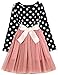 NNJXD Toddler Girl Polka Dotted Multilayer Ruffled Long Sleeve Tutu Party Dresses Size 2-3 Years Black